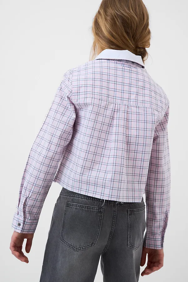 Рубашка текстильная для девочек PLAYTODAY, белый,светло-розовый,серый - фото 2