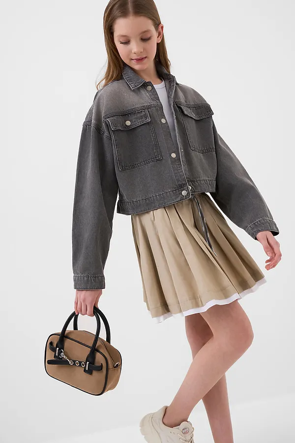 Юбка текстильная для девочек PLAYTODAY, бежевый - фото 2