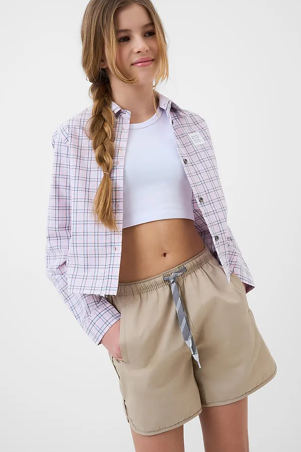 Шорты текстильные для девочек PLAYTODAY, бежевый - фото 2