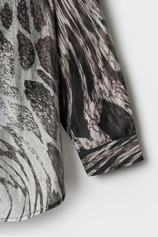 Рубашка текстильная для женщин PLAYTODAY, бежевый,темно-серый,серый - фото 2