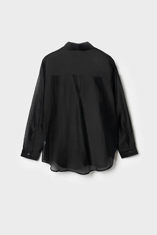 Рубашка текстильная для женщин PLAYTODAY, черный - фото 2