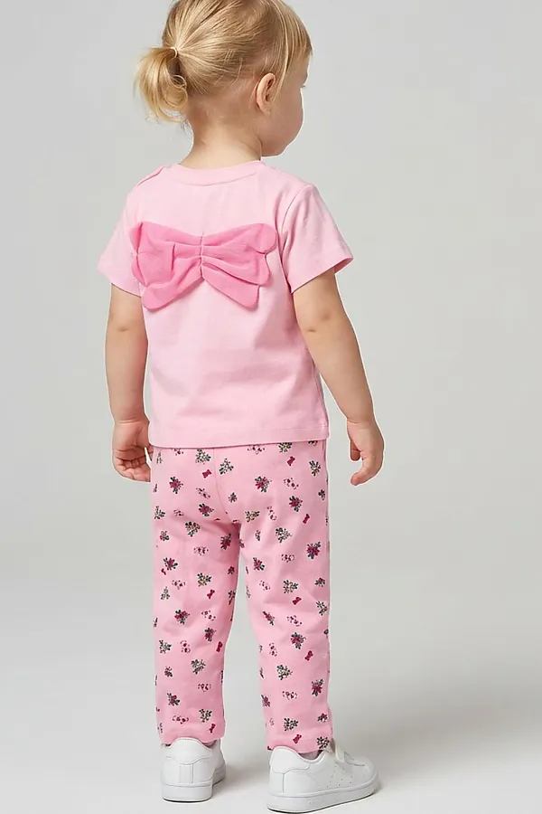 Брюки детские трикотажные для девочек, 2 пары в комплекте PLAYTODAY, разноцветный - фото 2