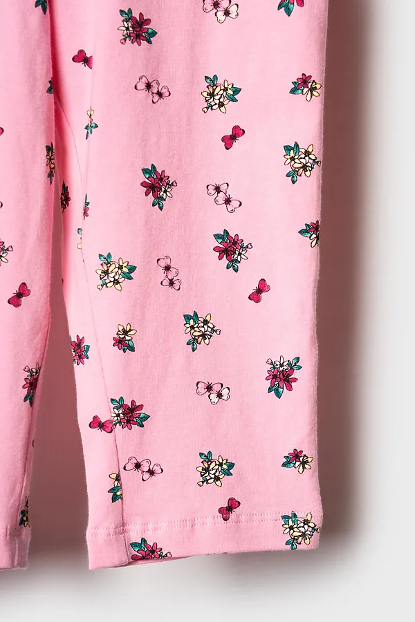 Брюки детские трикотажные для девочек, 2 пары в комплекте PLAYTODAY, разноцветный - фото 2