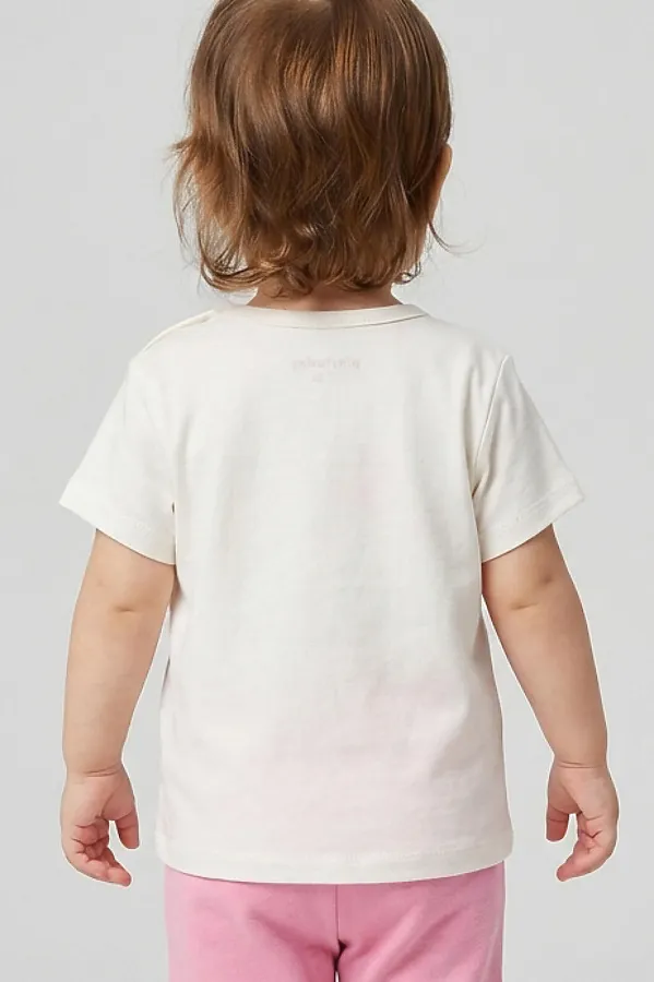 Джемпер детский трикотажный для девочек (футболка), 2 шт в комплекте PLAYTODAY, розовый,белый - фото 2