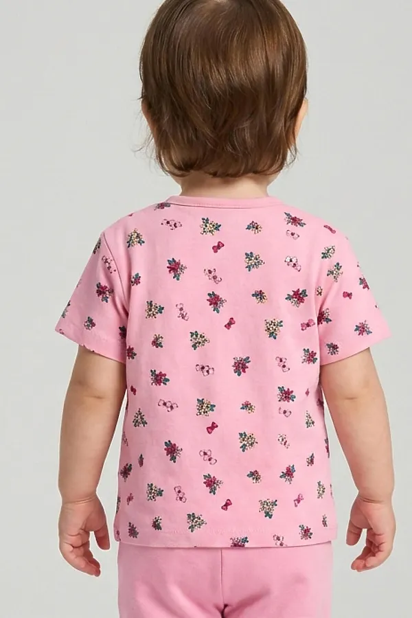Джемпер детский трикотажный для девочек (футболка), 2 шт в комплекте PLAYTODAY, розовый,белый - фото 2