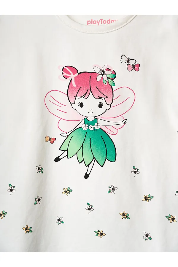 Джемпер детский трикотажный для девочек (футболка), 2 шт в комплекте PLAYTODAY, розовый,белый - фото 2