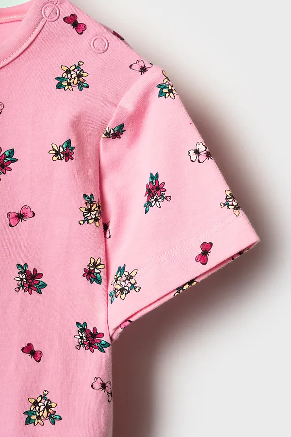 Джемпер детский трикотажный для девочек (футболка), 2 шт в комплекте PLAYTODAY, розовый,белый - фото 2