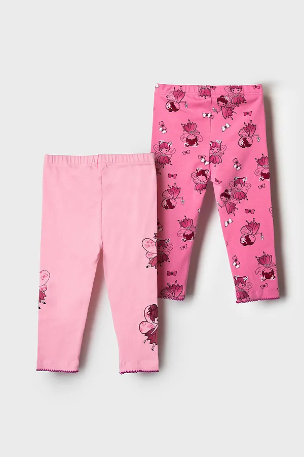 Брюки детские трикотажные для девочек (легинсы), 2 пары в комплекте PLAYTODAY, разноцветный - фото 2