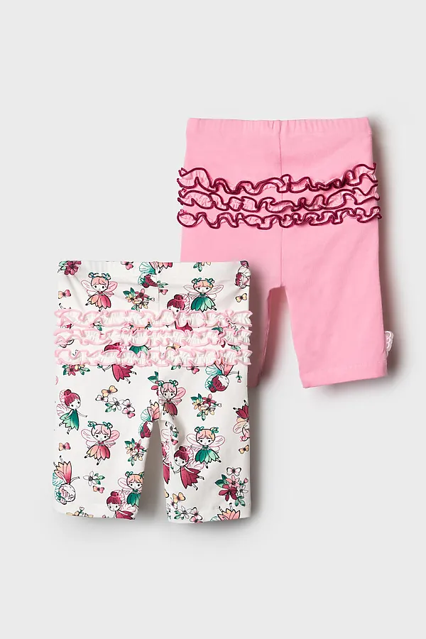 Брюки детские трикотажные для девочек (легинсы укороченные), 2 пары в комплекте PLAYTODAY, разноцветный - фото 2