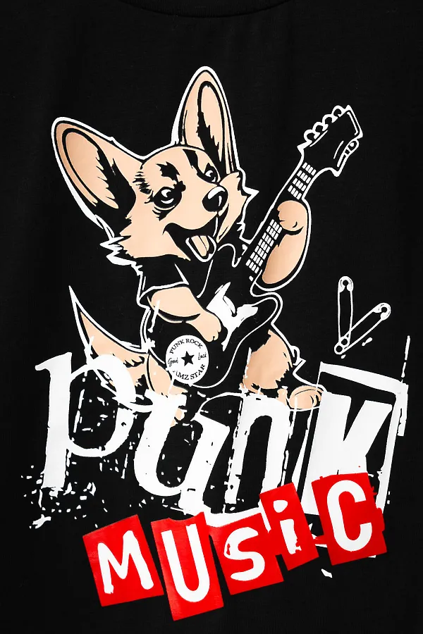 Комплект трикотажный для девочек: фуфайка (футболка), шорты PLAYTODAY, черный - фото 2