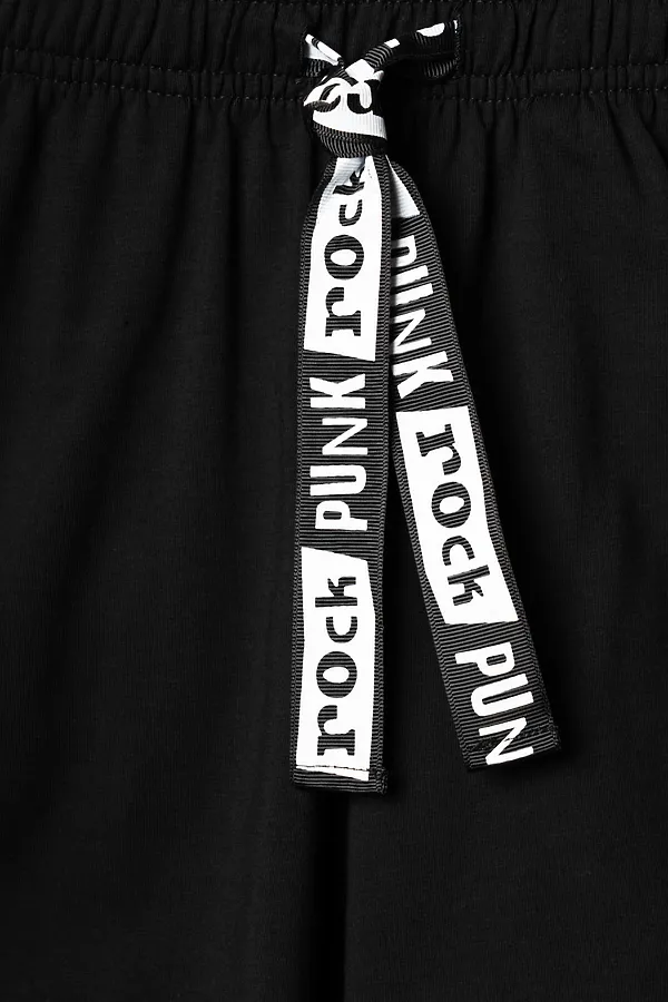 Комплект трикотажный для девочек: фуфайка (футболка), шорты PLAYTODAY, черный - фото 2