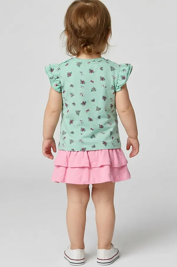 Юбка-шорты детские трикотажные для девочек PLAYTODAY, розовый - фото 2
