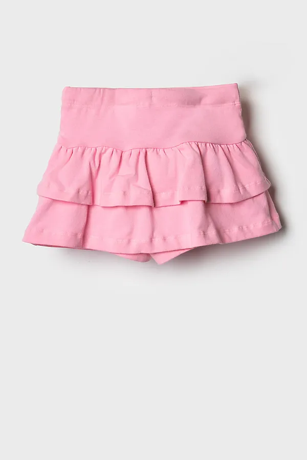 Юбка-шорты детские трикотажные для девочек PLAYTODAY, розовый - фото 2