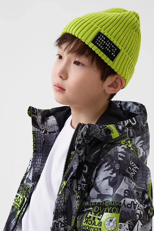 Шапка трикотажная для мальчиков PLAYTODAY, светло-зеленый - фото 2