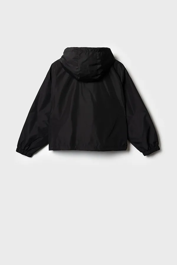 Куртка текстильная с полиуретановым покрытием для девочек (ветровка) PLAYTODAY, черный - фото 2