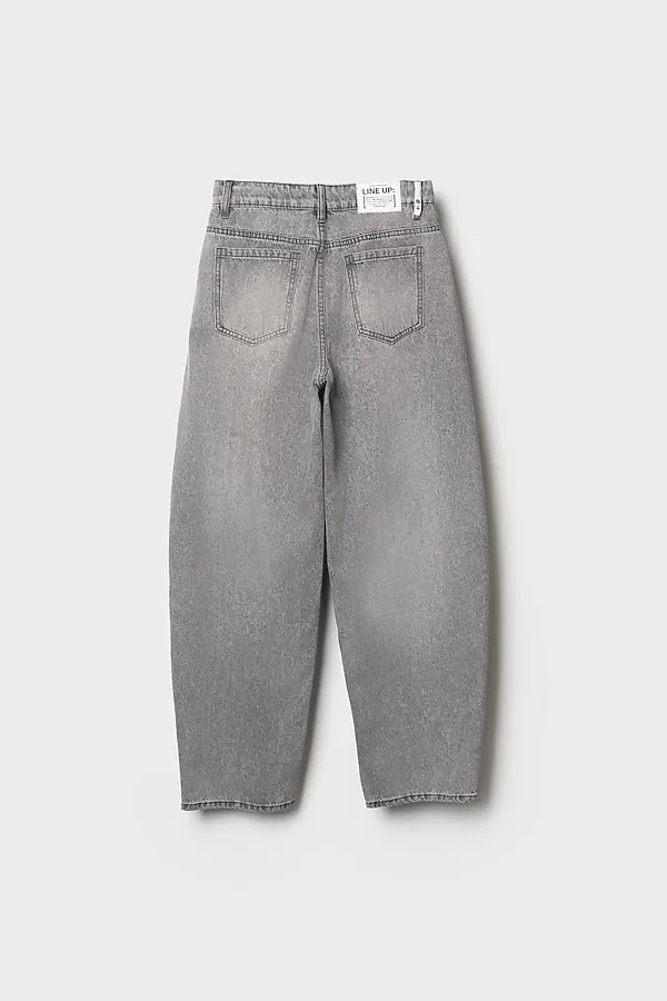 Брюки текстильные джинсовые для девочек PLAYTODAY, черный - фото 2