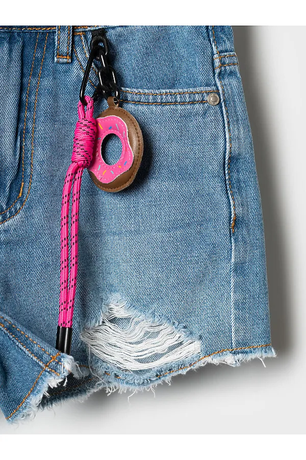 Шорты текстильные джинсовые для девочек PLAYTODAY, синий - фото 2