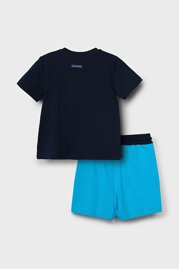 Комплект детский трикотажный для мальчиков: джемпер (футболка), шорты PLAYTODAY, тёмно-синий,голубой - фото 2