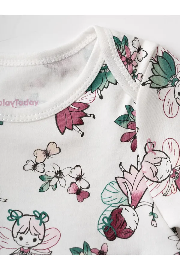 Платье-боди детское трикотажное для девочек PLAYTODAY, разноцветный - фото 2