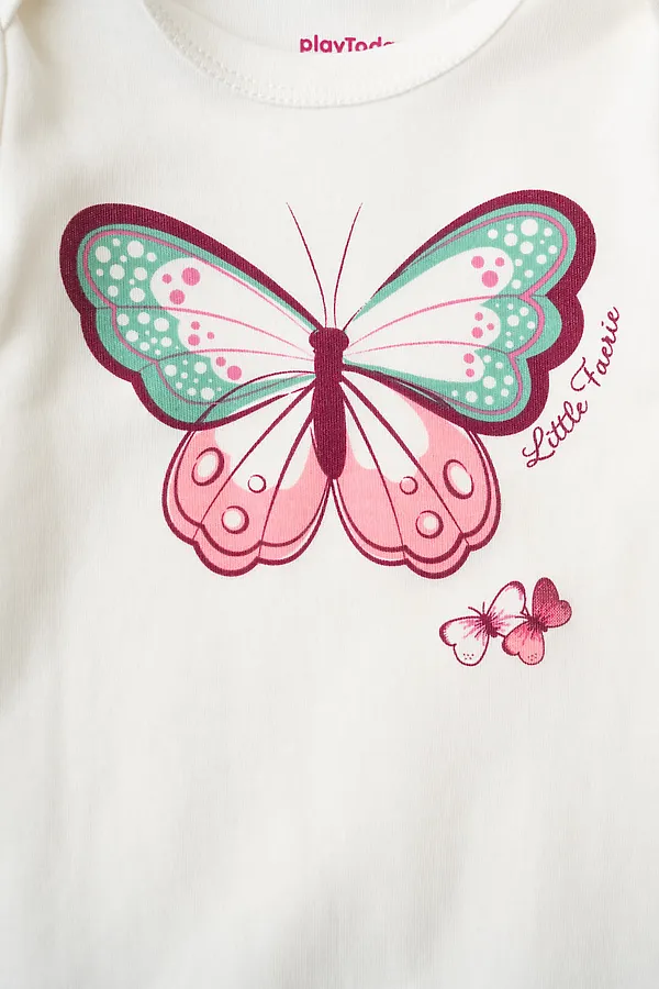 Боди детское трикотажное для девочек, 3 шт в комплекте PLAYTODAY, разноцветный - фото 2