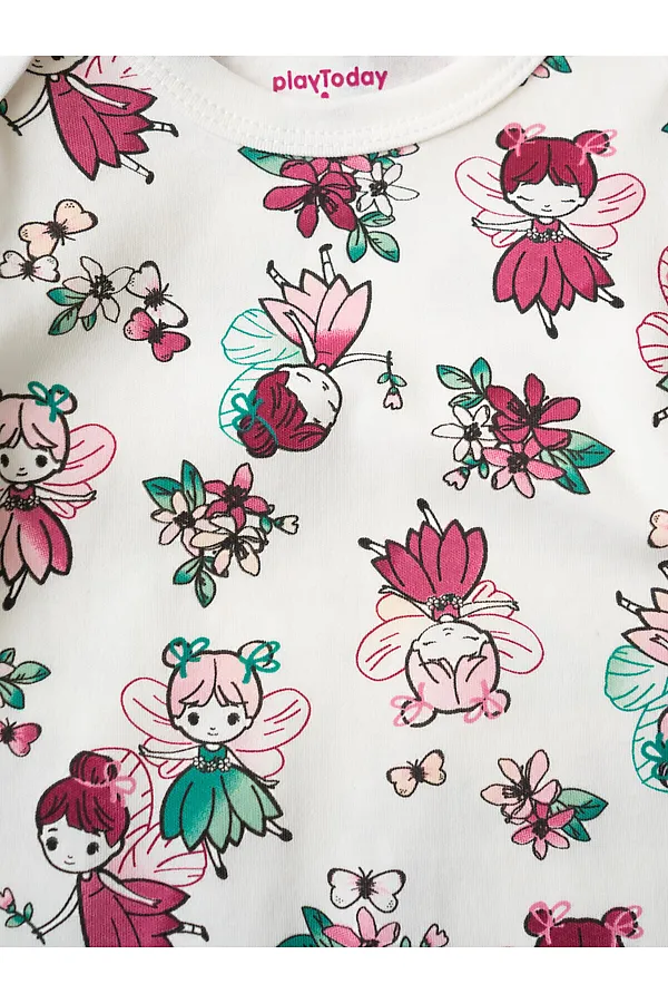 Боди детское трикотажное для девочек, 3 шт в комплекте PLAYTODAY, разноцветный - фото 2