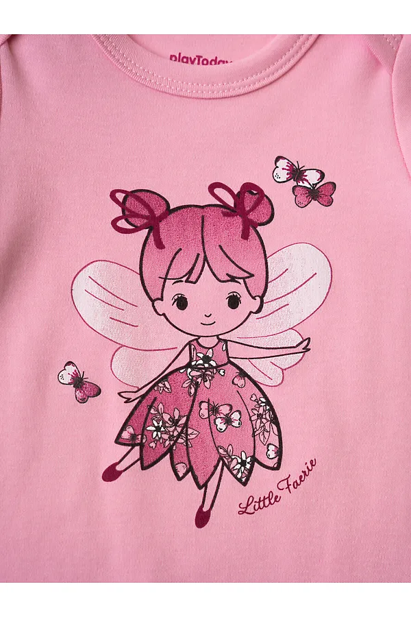 Боди детское трикотажное для девочек, 3 шт в комплекте PLAYTODAY, разноцветный - фото 2