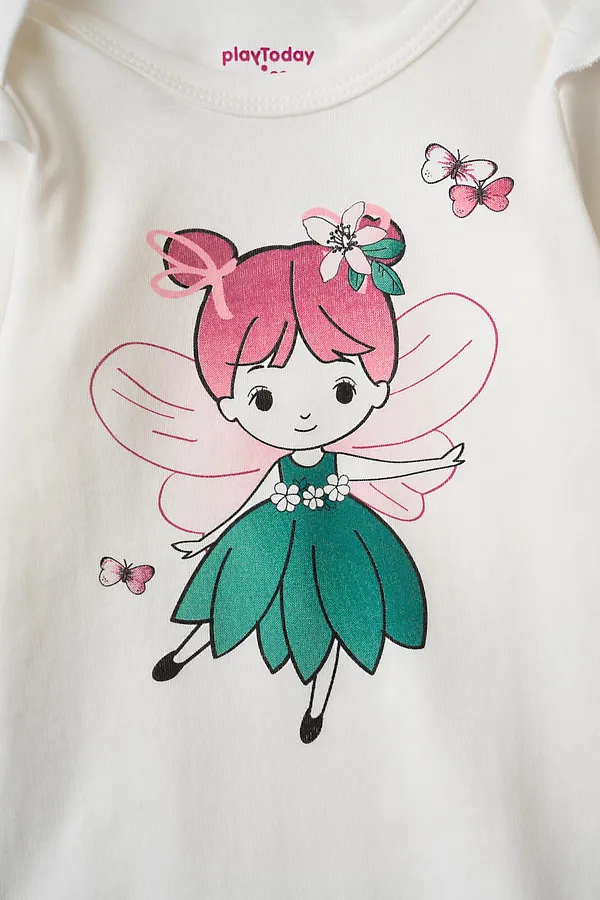 Боди детское трикотажное для девочек, 3 шт в комплекте PLAYTODAY, разноцветный - фото 2