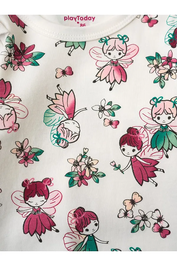 Боди детское трикотажное для девочек, 3 шт в комплекте PLAYTODAY, разноцветный - фото 2