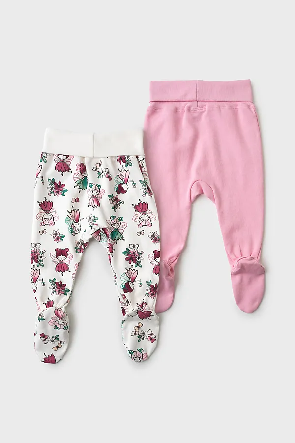 Ползунки детские трикотажные для девочек, 2 шт в комплекте PLAYTODAY, разноцветный - фото 2