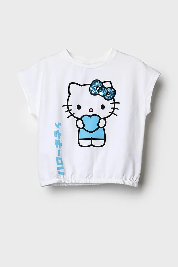 Джемпер трикотажный для девочек (футболка) PLAYTODAY, белый - фото 2