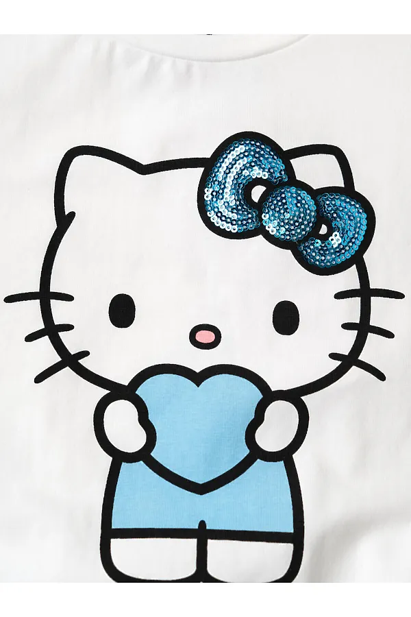 Джемпер трикотажный для девочек (футболка) PLAYTODAY, белый - фото 2