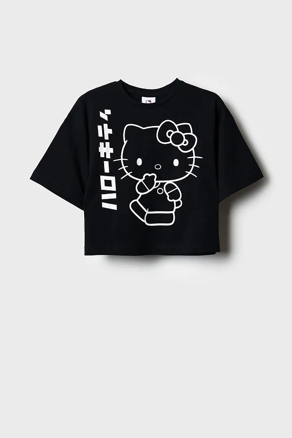 Фуфайка трикотажная для девочек (футболка) PLAYTODAY, черный - фото 2