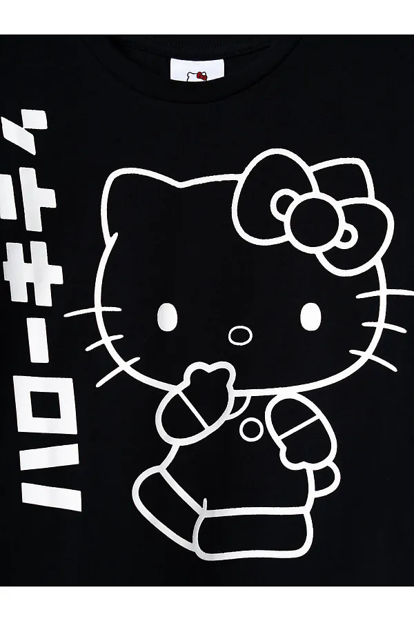 Фуфайка трикотажная для девочек (футболка) PLAYTODAY, черный - фото 2