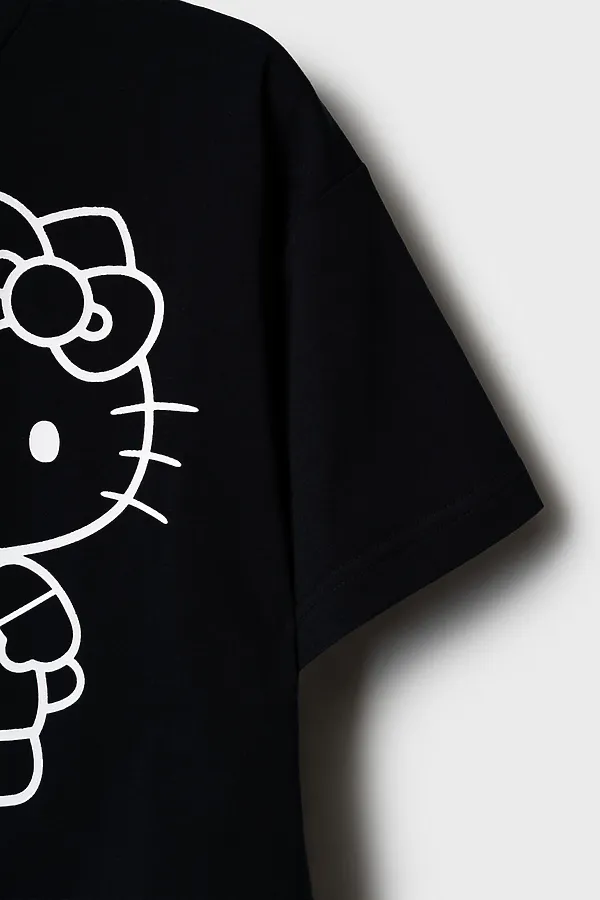 Фуфайка трикотажная для девочек (футболка) PLAYTODAY, черный - фото 2