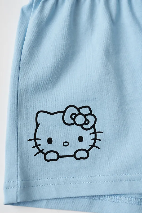 Комплект трикотажный для девочек: фуфайка (футболка), шорты PLAYTODAY, белый,голубой - фото 2