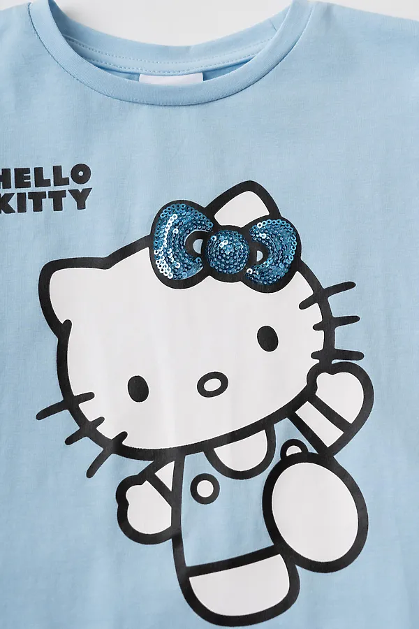 Комплект трикотажный для девочек: фуфайка (футболка), шорты PLAYTODAY, голубой,белый - фото 2