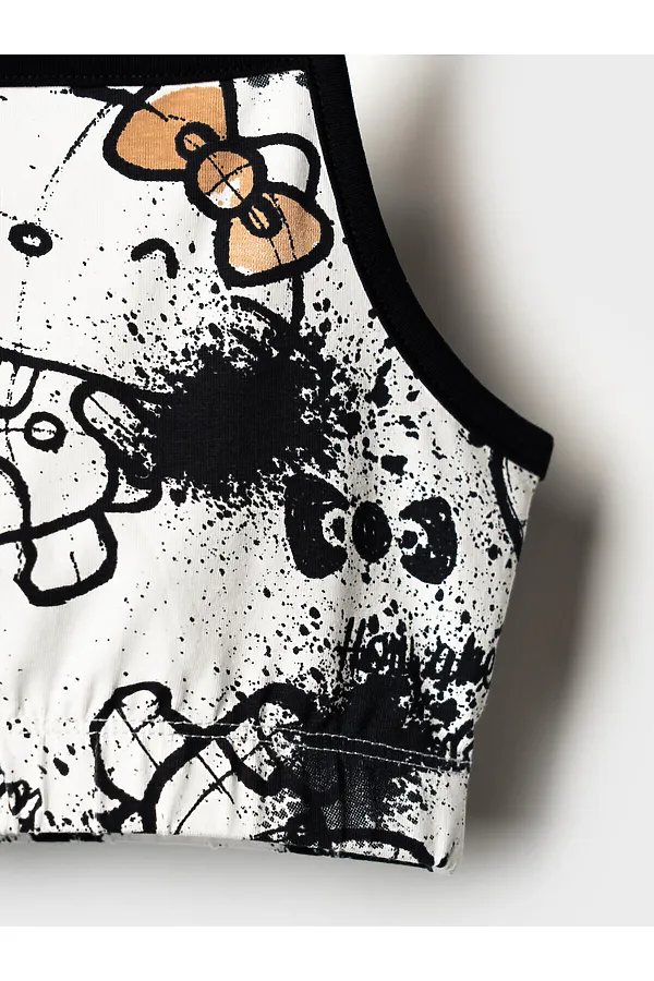 Комплект трикотажный для девочек: топ, шорты PLAYTODAY, разноцветный - фото 2