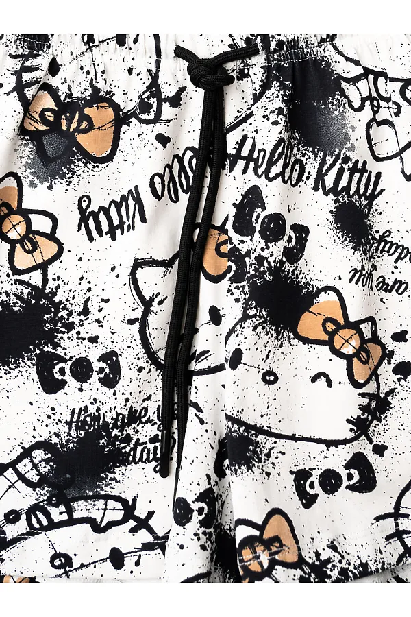 Комплект трикотажный для девочек: топ, шорты PLAYTODAY, разноцветный - фото 2