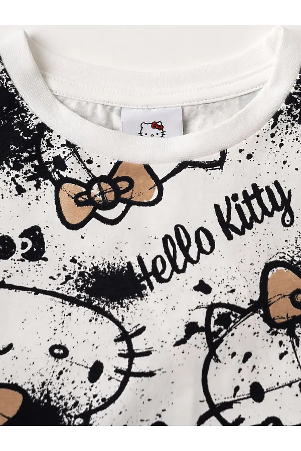 Комплект трикотажный для девочек: брюки (легинсы укороченные), фуфайка (футболка) PLAYTODAY, темно-серый,белый,бежевый - фото 2