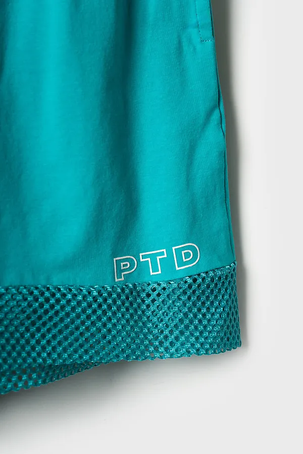 Комплект трикотажный для девочек: фуфайка (футболка), шорты PLAYTODAY, светло-зеленый,белый - фото 2