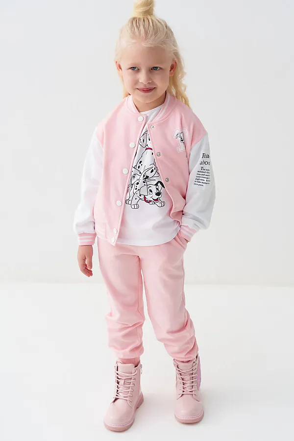 Брюки трикотажные для девочек PLAYTODAY, светло-розовый - фото 2