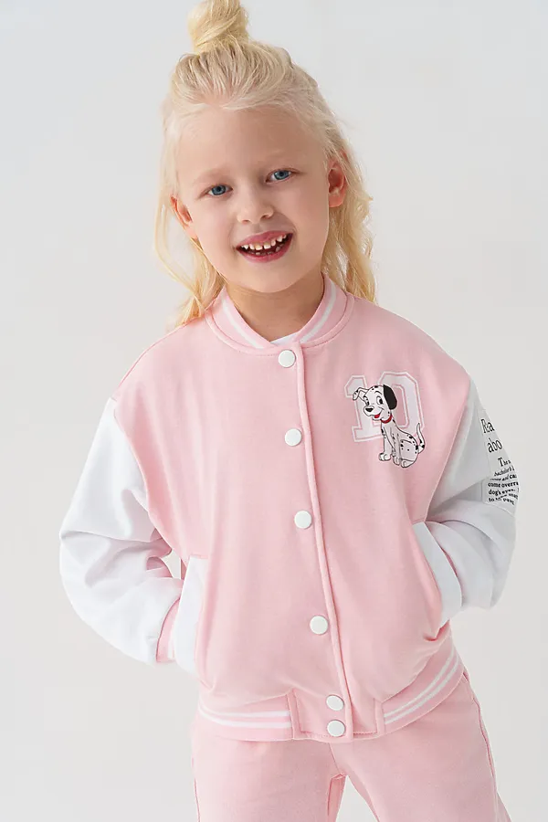 Толстовка трикотажная для девочек PLAYTODAY, белый,светло-розовый - фото 2