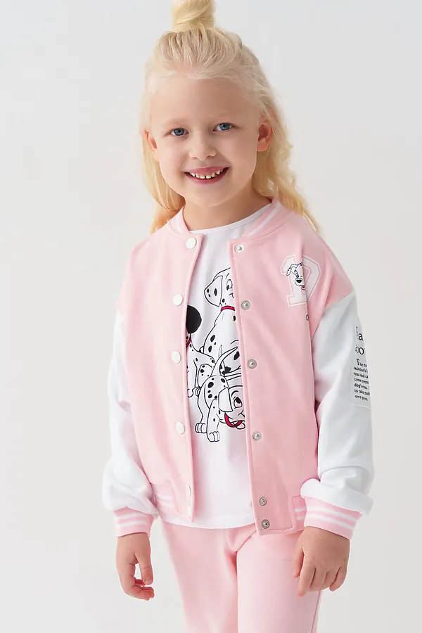 Толстовка трикотажная для девочек PLAYTODAY, белый,светло-розовый - фото 2
