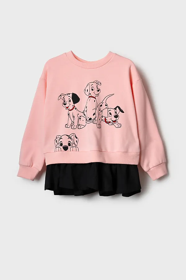 Толстовка трикотажная для девочек PLAYTODAY, черный,светло-розовый - фото 2