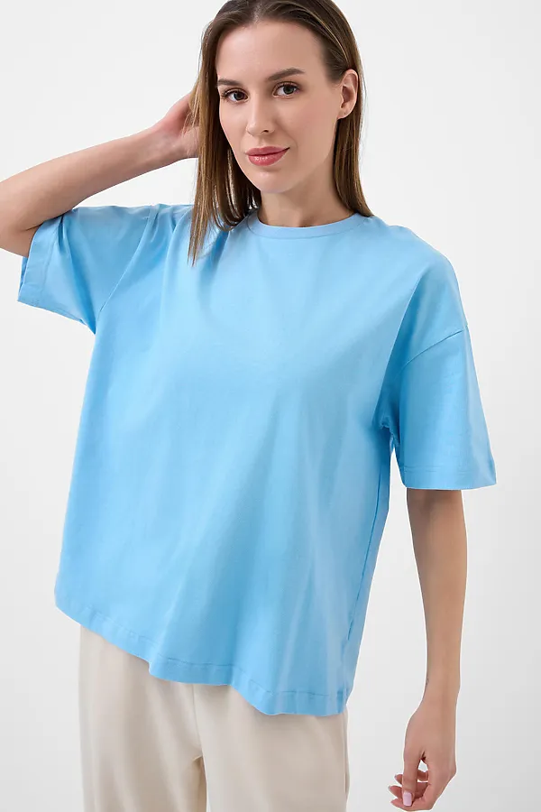 Фуфайка трикотажная для женщин (футболка) PLAYTODAY, голубой - фото 2