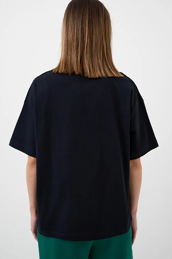 Фуфайка трикотажная для женщин (футболка) PLAYTODAY, черный - фото 2