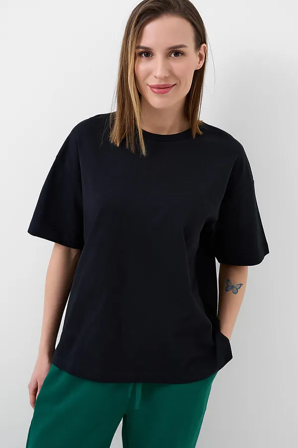 Фуфайка трикотажная для женщин (футболка) PLAYTODAY, черный - фото 2