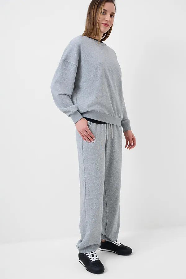 Брюки трикотажные для женщин PLAYTODAY, серый меланж - фото 2