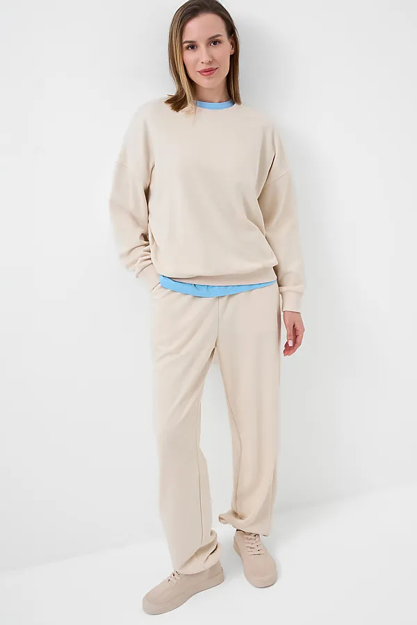Брюки трикотажные для женщин PLAYTODAY, бежевый - фото 2
