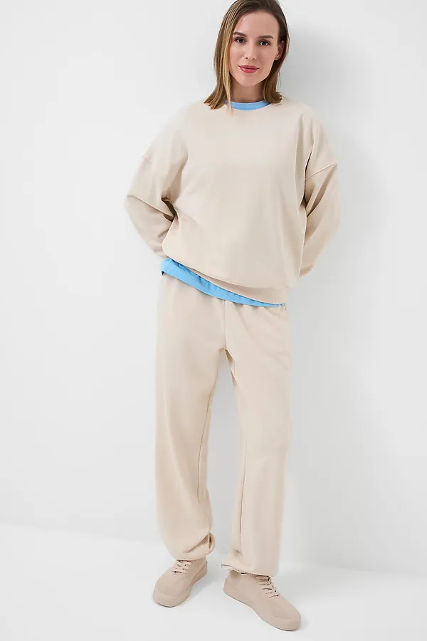 Брюки трикотажные для женщин PLAYTODAY, бежевый - фото 2
